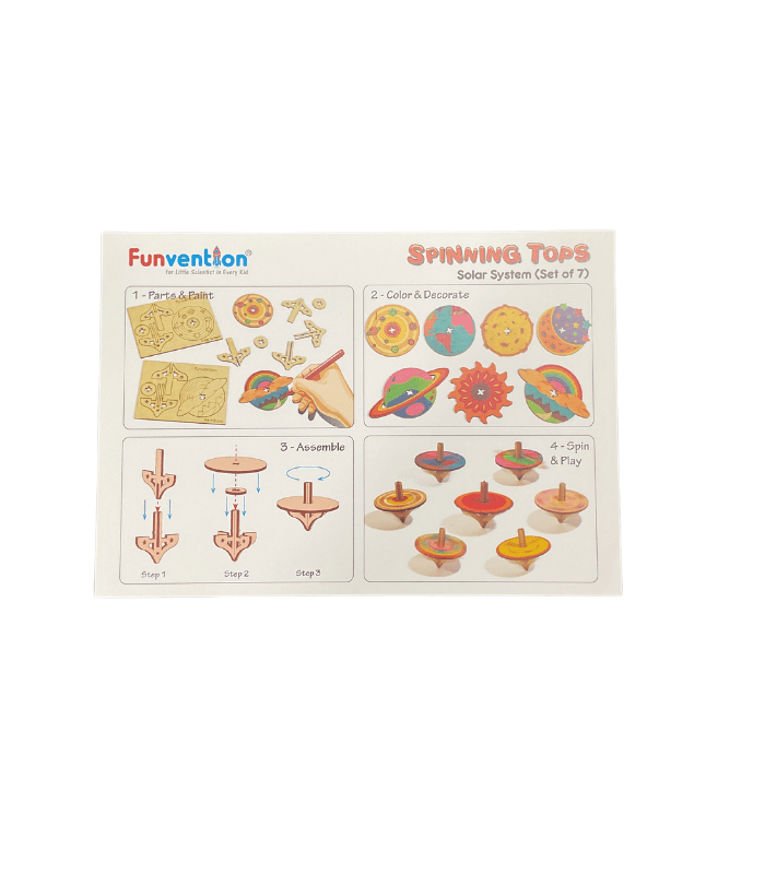 DIY Set Spinning Top set of 6 - Wooden