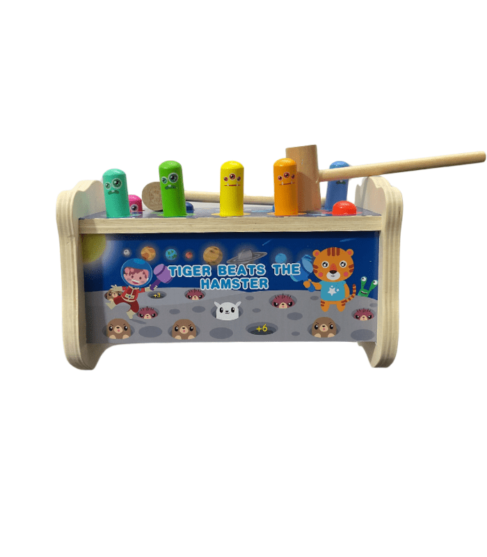 Tiger Beats The Hamster Whack a Mole Wooden Hammer game