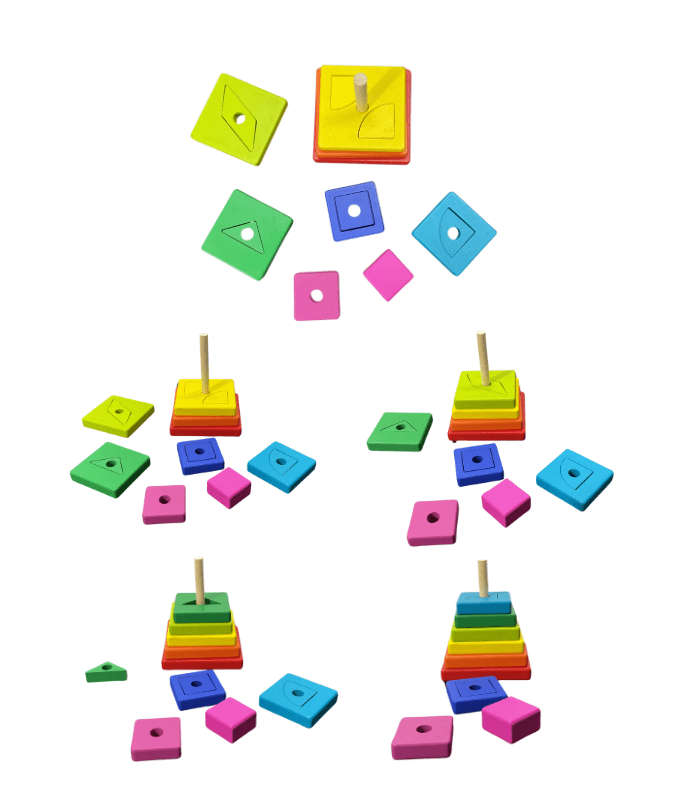 Wooden Hidden Square Stacked Tower
