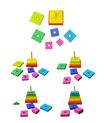 Wooden Hidden Square Stacked Tower