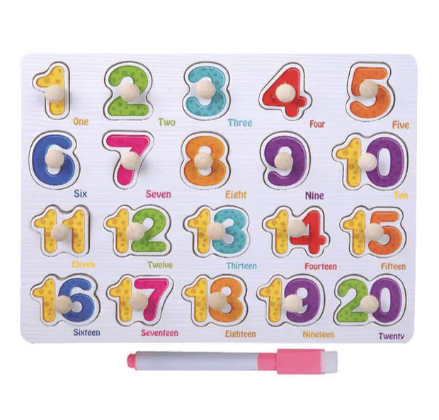 2 in 1 Wooden Pegboard Numbers with White board