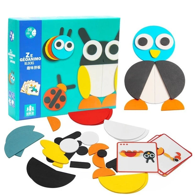 Geo Animal Shape - Wooden Pattern Matching Game