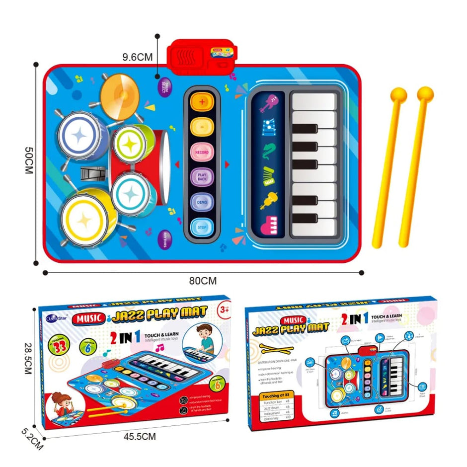 Music Drums and Piano Playmat