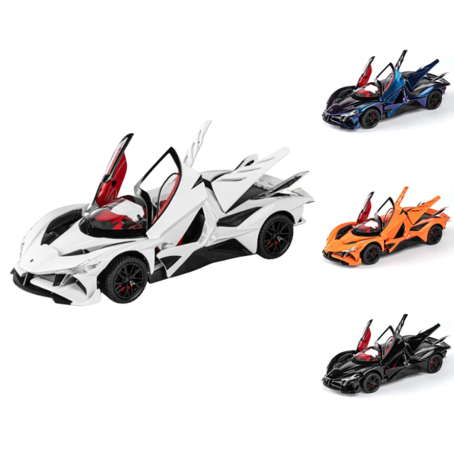 Scale 1:24 Asten Martin Pullback Power Die-cast Car with Doors Openable - Horn, Sound and Lights CZ160