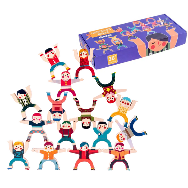 Wooden Hercules Jenga Human Balancing