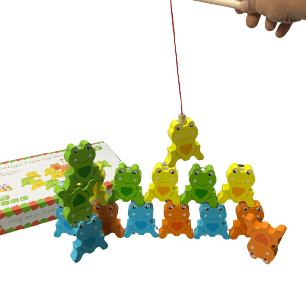Frog Jenga Magnetic Fishing & Wooden Balancing Game
