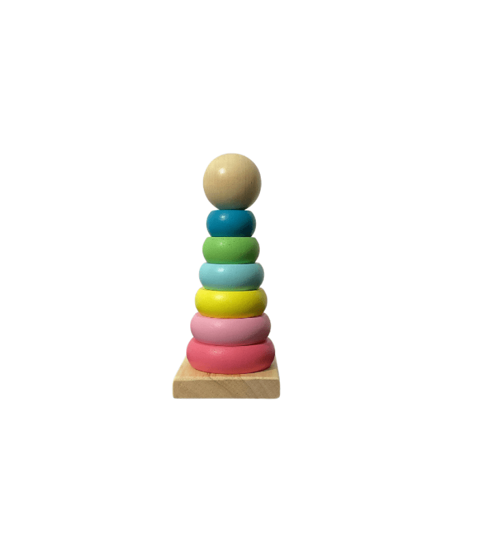 Colour Sorting Rings - Pastel Variant Wooden