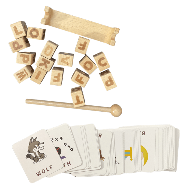 Wooden Word Pair Learning Stand