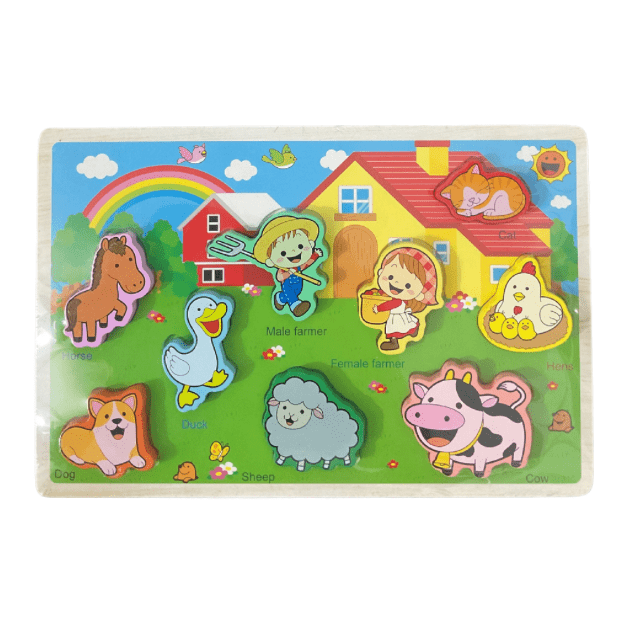 Mini Chunkey Peg Board Themed - Wooden