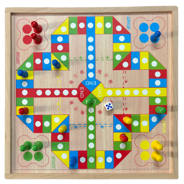 Wooden Snake & Ladders and Ludo Game 2 in 1