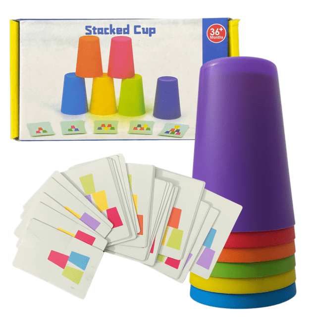Stacked Cup Colour & Pattern Matching Game
