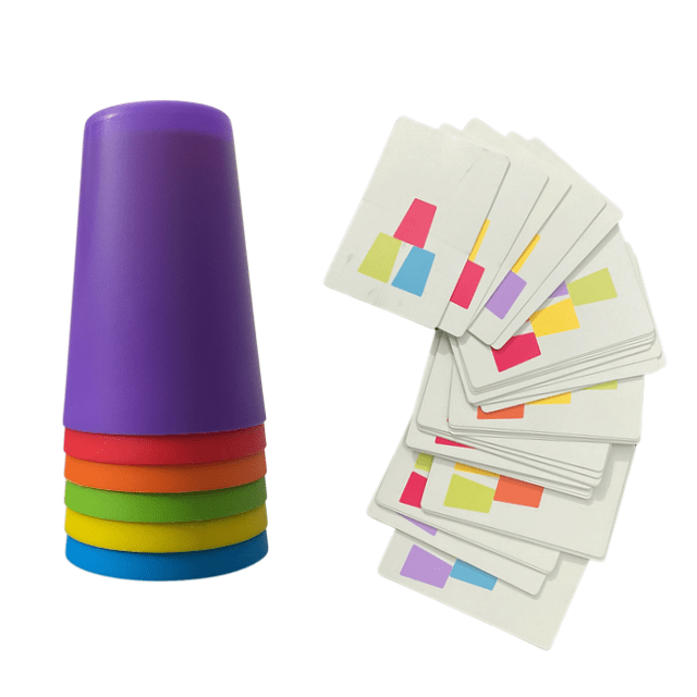 Stacked Cup Colour & Pattern Matching Game