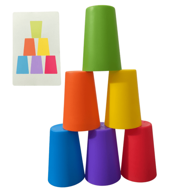 Stacked Cup Colour & Pattern Matching Game