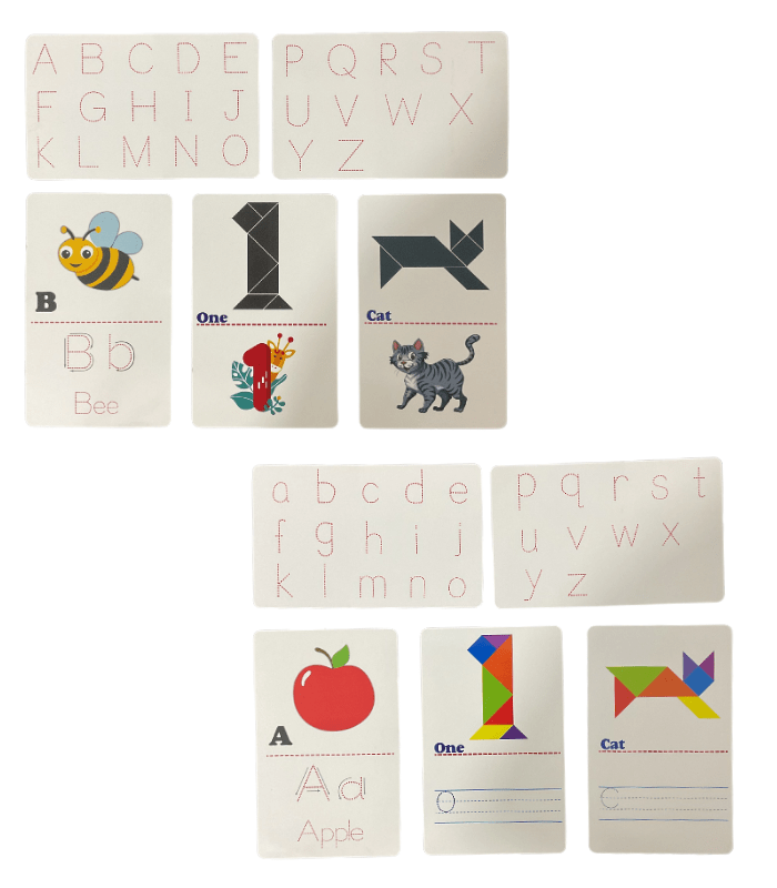 Tangram Letters Writing cards Wooden Puzzle