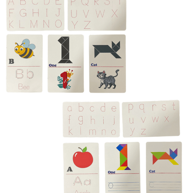 Tangram Letters Writing cards Wooden Puzzle