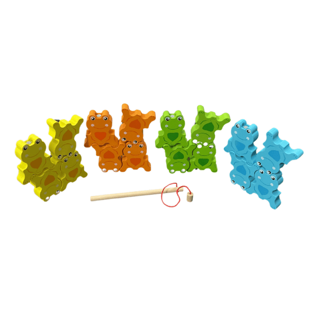 Frog Jenga Magnetic Fishing & Wooden Balancing Game