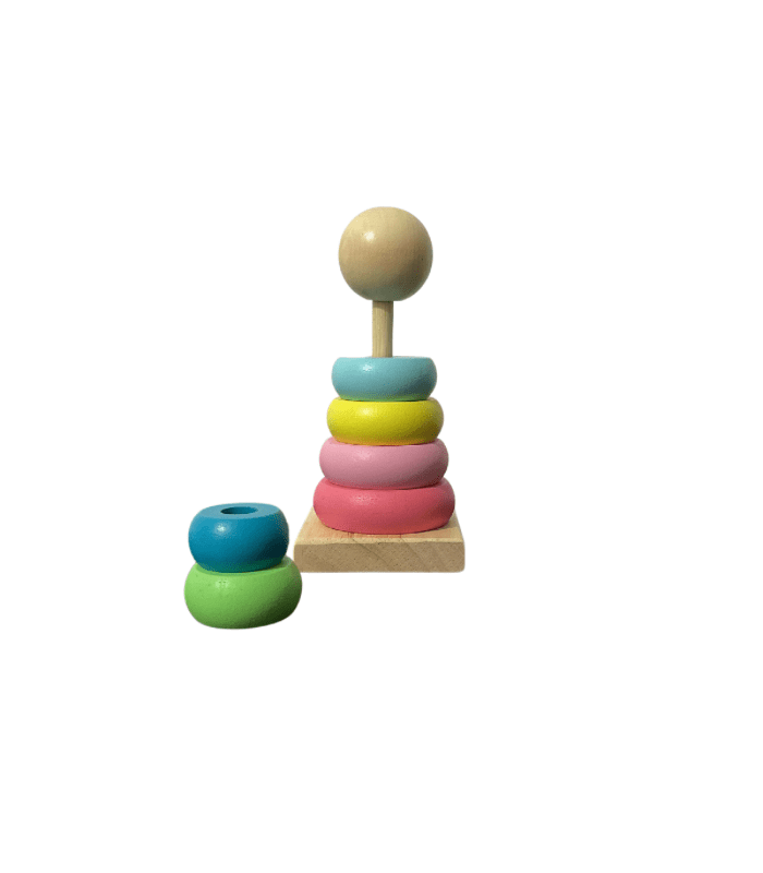 Colour Sorting Rings - Pastel Variant Wooden