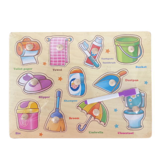 2 in 1 Wooden Peg Board with Sketch