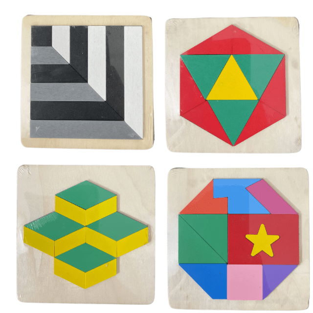 Wooden 3D Colourful Mini Blocks Puzzle