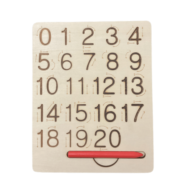 Wooden Numbers And Shapes Tracing board - 2 sided