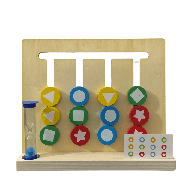 Four Colour 2 Sided Wooden Logical Puzzle Game with Timer