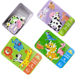 Wooden 6 Set Jigsaw Puzzle Tin Box