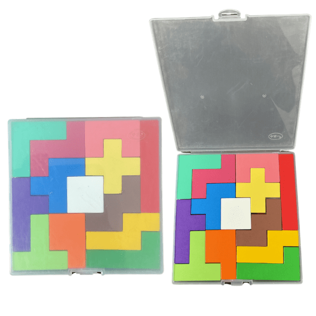 Wooden Tetris Puzzle Box