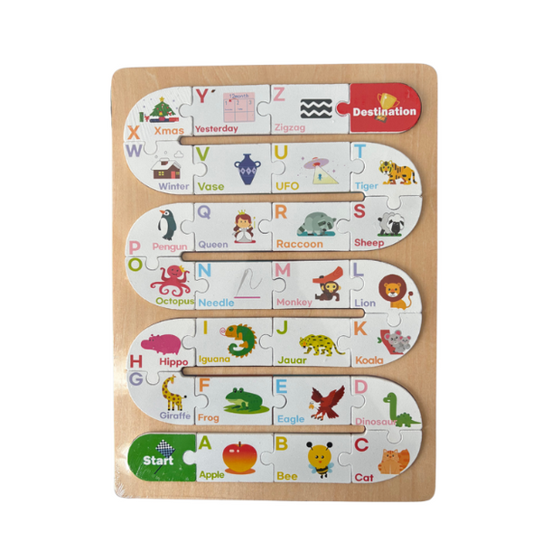 Pattern Puzzle Numbers/Alphabets Wooden Board