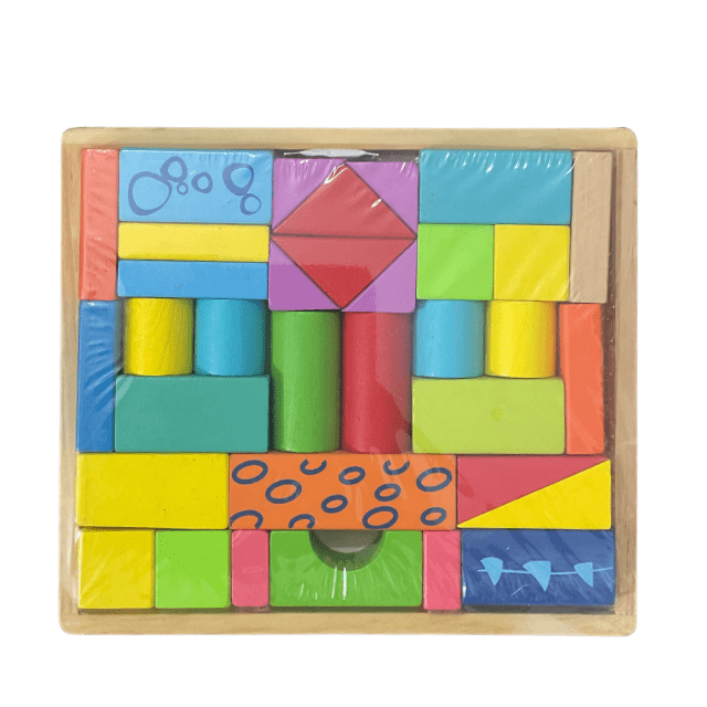 Wooden Building Blocks Tray