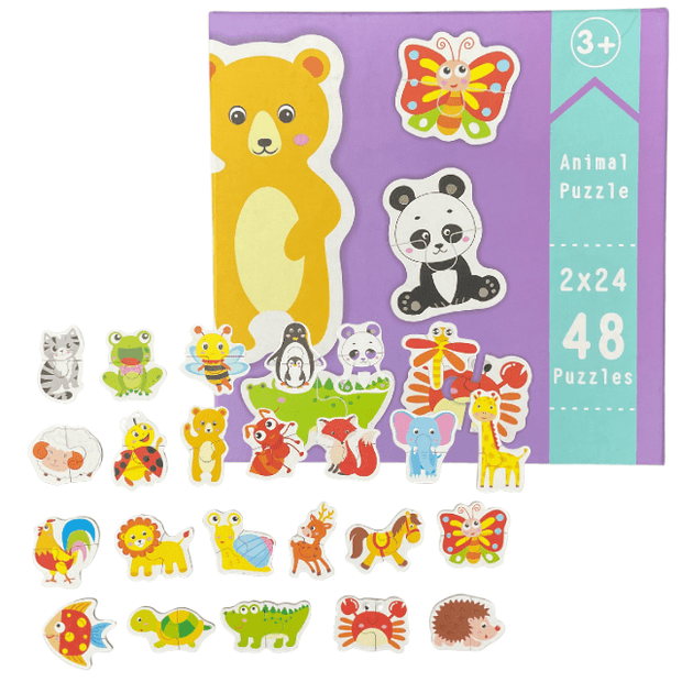 Wooden Jigsaw Puzzle box - Animal Theme