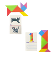 Tangram Letters Writing cards Wooden Puzzle