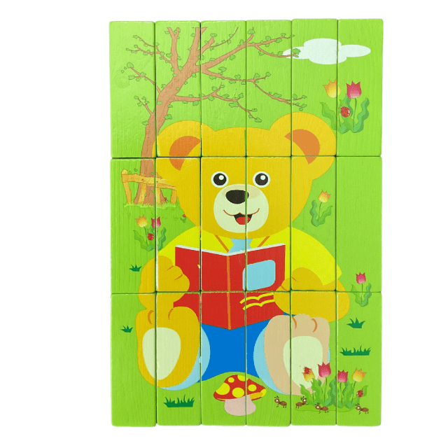 Multi-Functional Puzzle Jenga - 3 in 1 Wooden Puzzle
