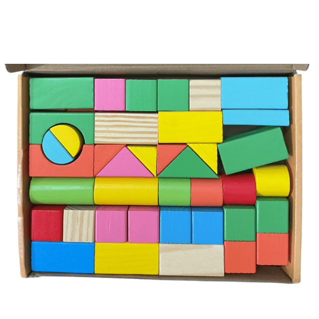 Wooden Building Blocks 50 Pcs