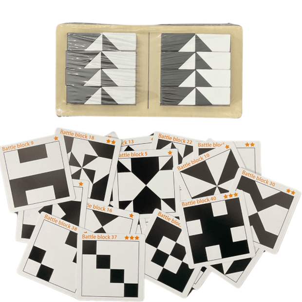 Black and White Battle Blocks - Wooden 2 Player Pattern Matching