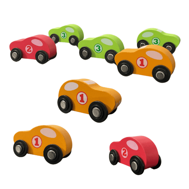 Wooden Mini Number Cars