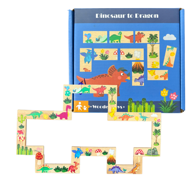 Wooden Dinosaur to Dragon Domino