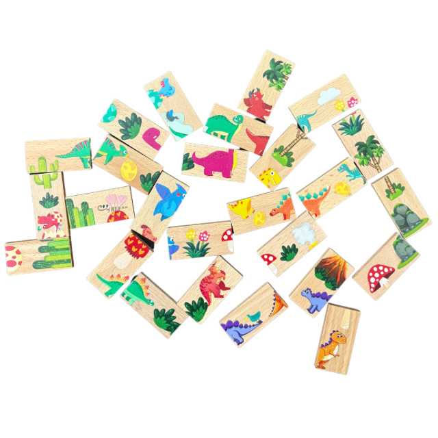 Wooden Dinosaur to Dragon Domino