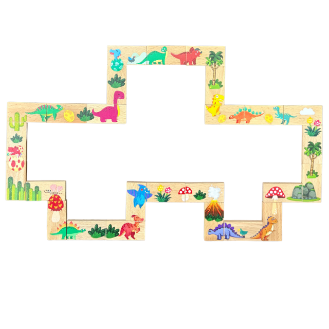 Wooden Dinosaur to Dragon Domino