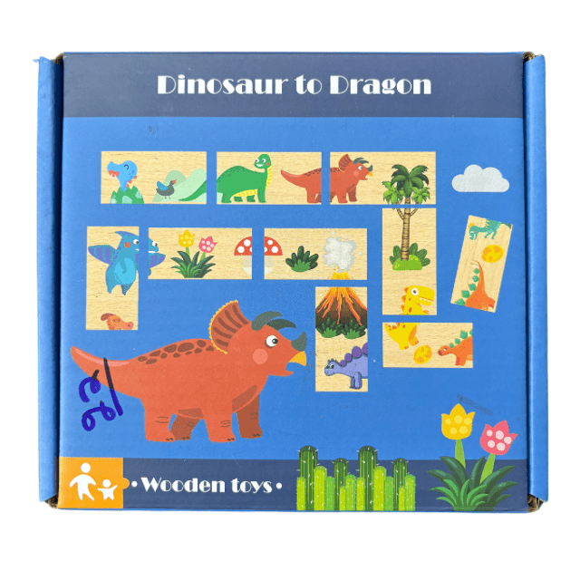 Wooden Dinosaur to Dragon Domino