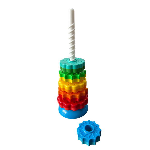 Spinning Rainbow Circle Tower - Medium