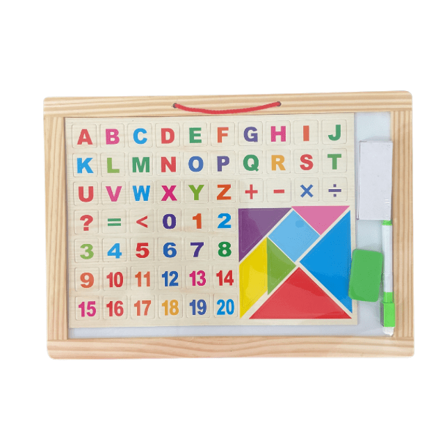 Wooden Multipurpose Magnetic and chalk Board with Marker- Large